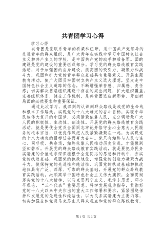 2024年共青团学习心得