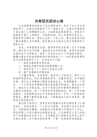 2024年共青团员团训心得