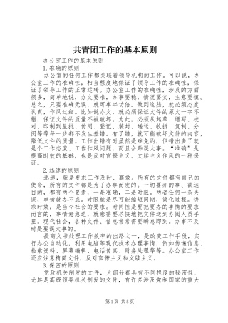 2024年共青团工作的基本原则