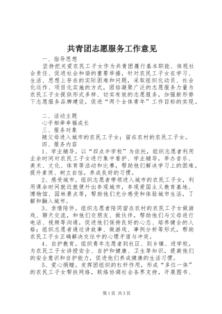 2024年共青团志愿服务工作意见