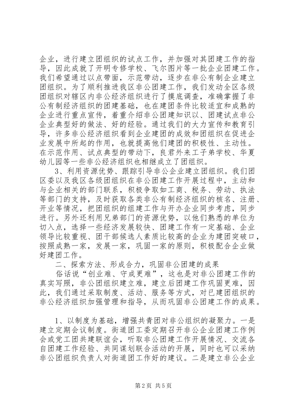 2024年共青团区非公有制经济组织共青团建设情况调研报告_第2页