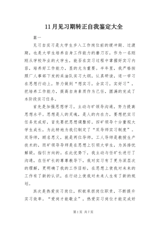 2024年月见习期转正自我鉴定大全