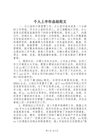 2024年个人上半年总结范文