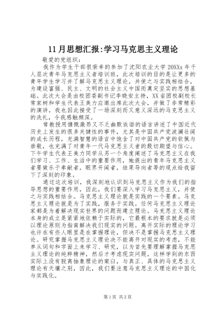 2024年月思想汇报学习马克思主义理论
