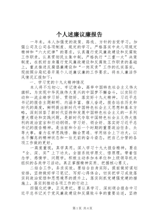 2024年个人述廉议廉报告