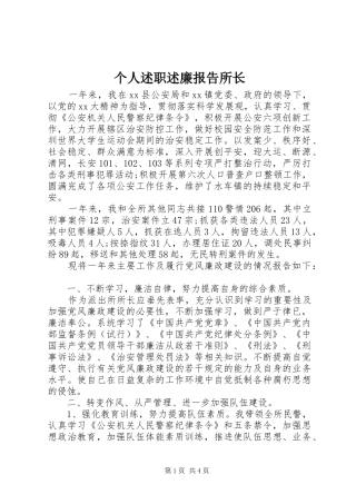 2024年个人述职述廉报告所长