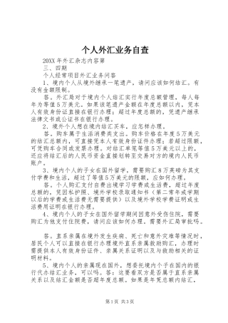 2024年个人外汇业务自查