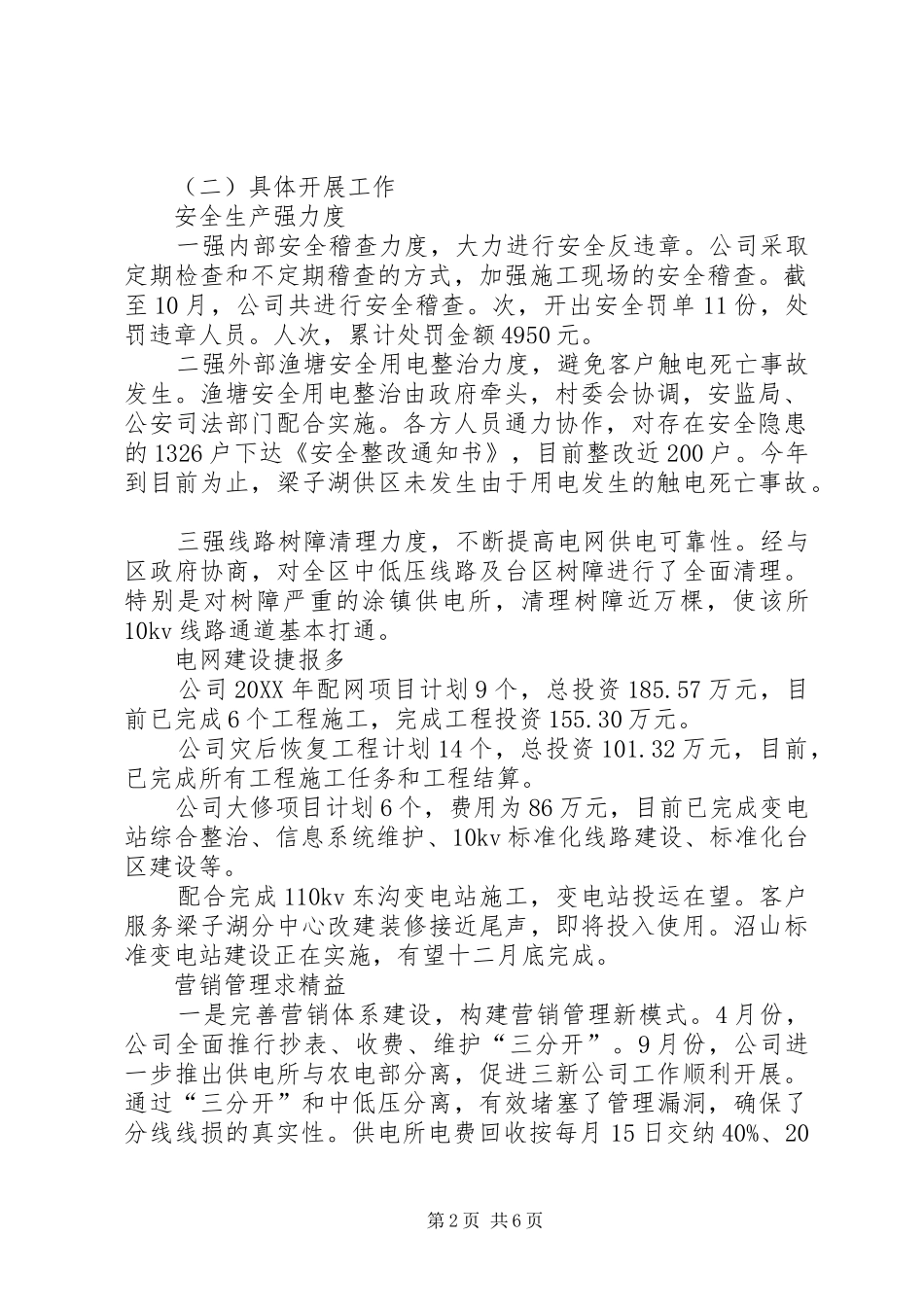 2024年供电公司工作总结及工作思路_第2页