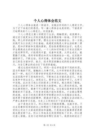 2024年个人心得体会范文