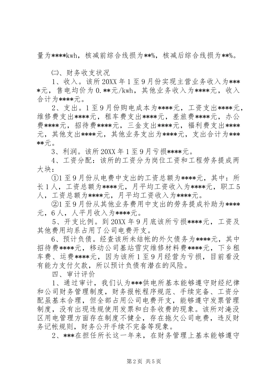 2024年供电所财经活动内部审计报告_第2页