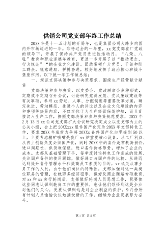 2024年供销公司党支部年终工作总结