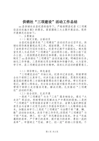 2024年供销社三项建设活动工作总结