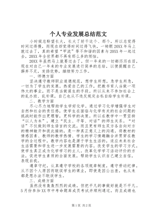 2024年个人专业发展总结范文