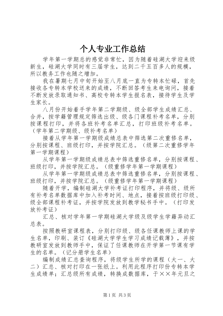 2024年个人专业工作总结_第1页