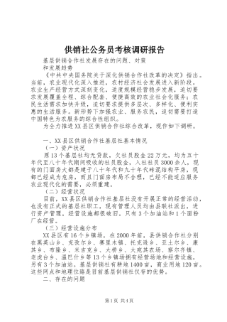 2024年供销社公务员考核调研报告