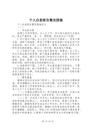 2024年个人自查报告整改措施