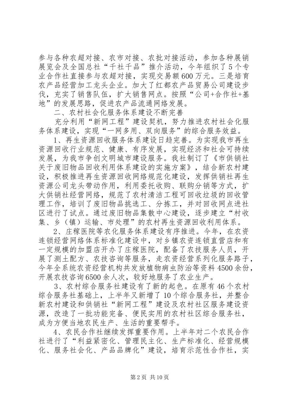 2024年供销社农资工作总结_第2页