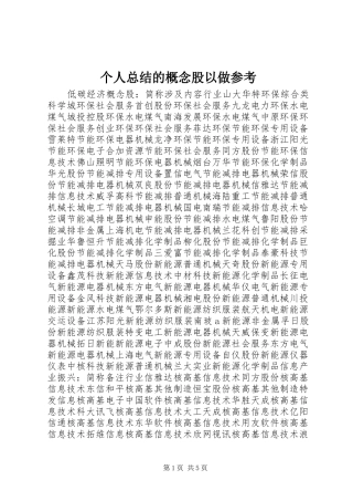 2024年个人总结的概念股以做参考