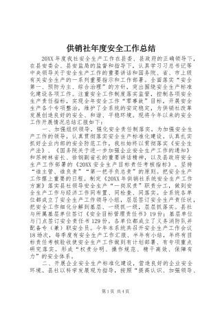 2024年供销社年度安全工作总结