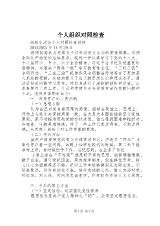 2024年个人组织对照检查