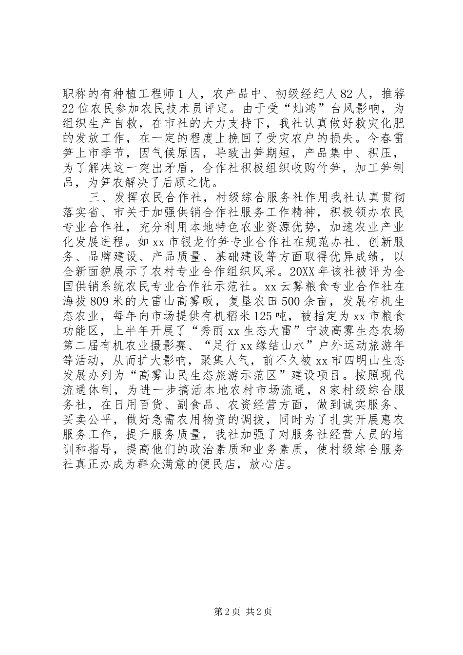 2024年供销社年终农资工作总结_第2页