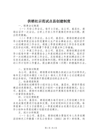 2024年供销社示范试点县创建制度