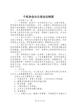 2024年个私协会办公室会议制度