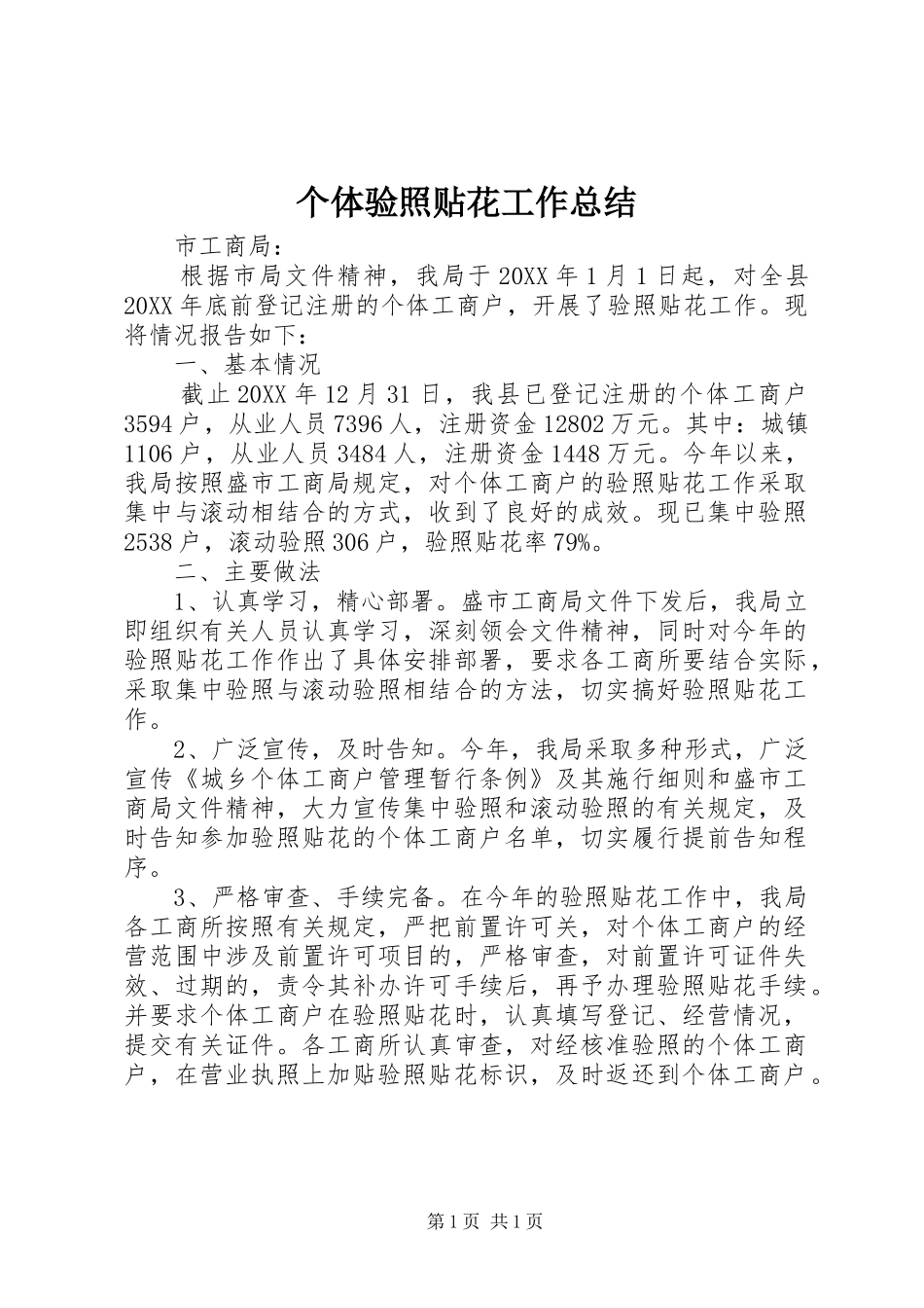 2024年个体验照贴花工作总结_第1页