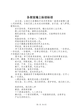 2024年各部室墙上标语标语