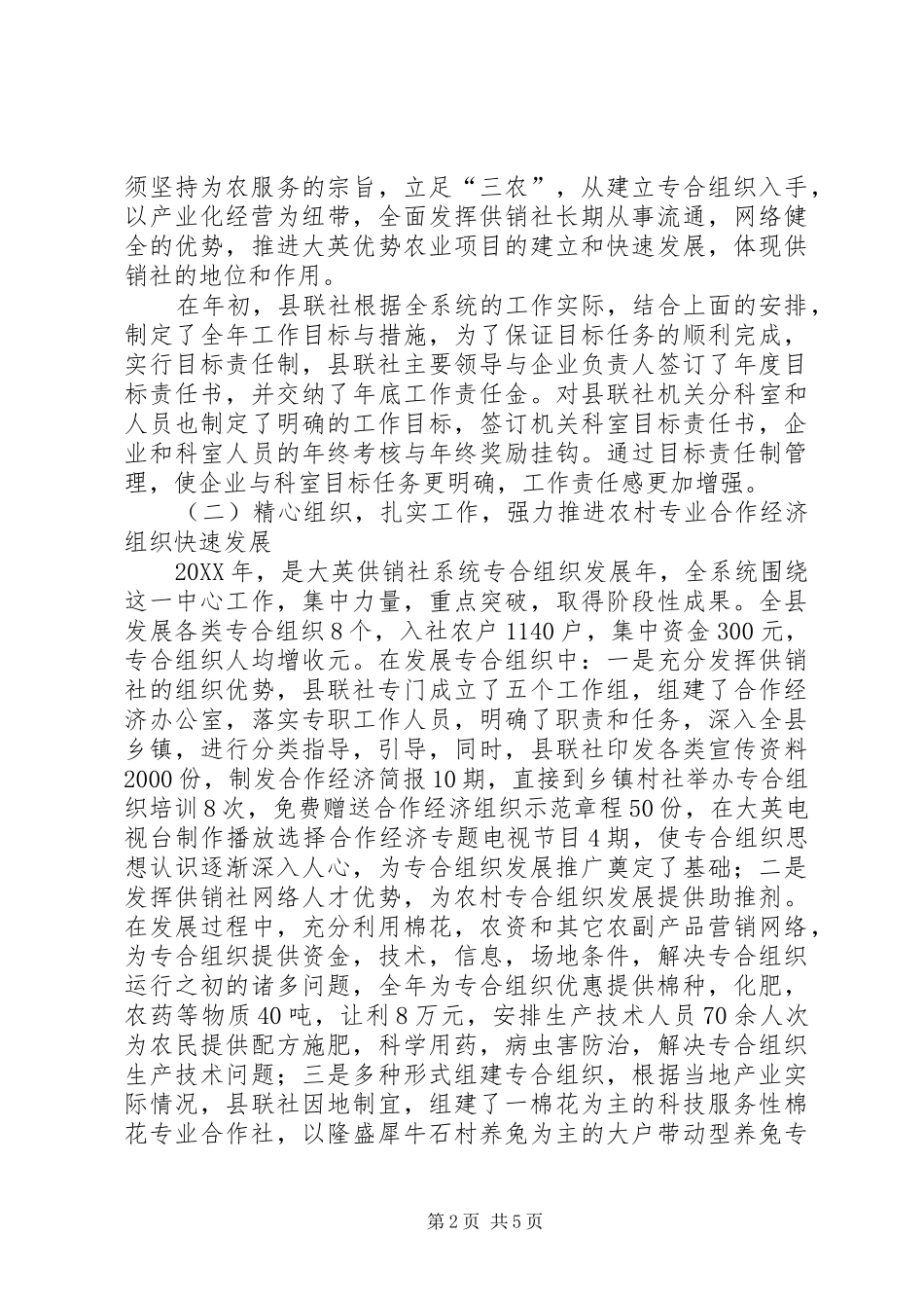2024年供销社领导班子述职报告书_第2页