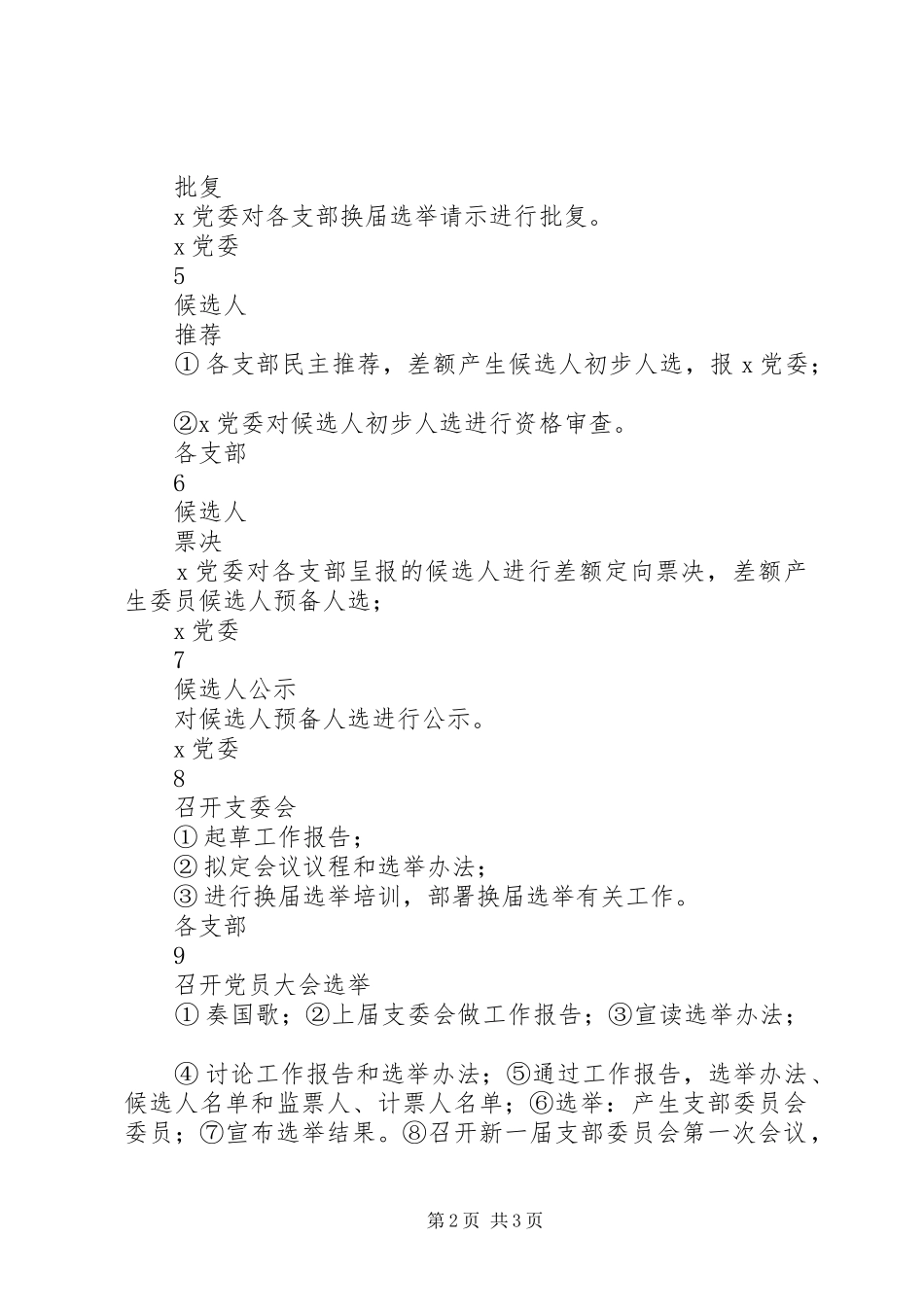 2024年各党支部换届选举工作安排表_第2页