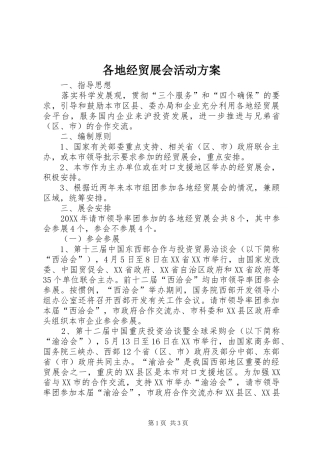 2024年各地经贸展会活动方案