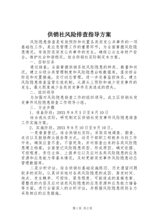 2024年供销社风险排查指导方案