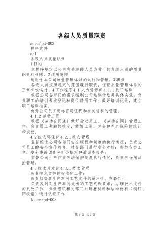 2024年各级人员质量职责