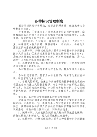 2024年各种标识管理制度