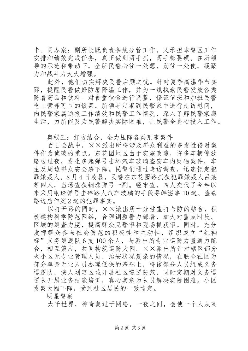 2024年公安百日会战经验总结_第2页