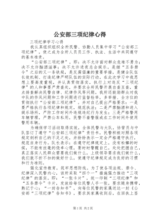 2024年公安部三项纪律心得