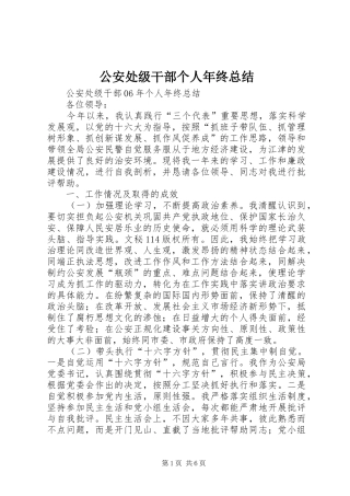 2024年公安处级干部个人年终总结