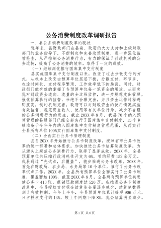 2024年公务消费制度改革调研报告