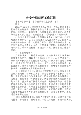 2024年公安分局双评工作汇报