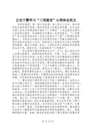 2024年公安干警学习三项建设心得体会范文