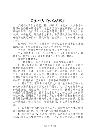 2024年公安个人工作总结范文