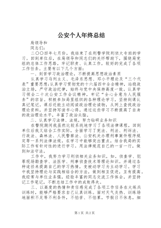 2024年公安个人年终总结
