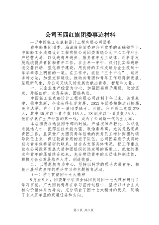 2024年公司五四红旗团委事迹材料