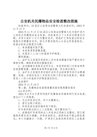 2024年公安机关民爆物品安全检查整改措施