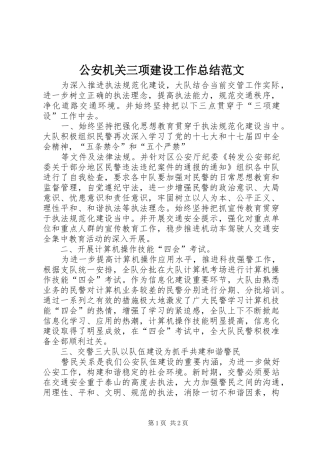 2024年公安机关三项建设工作总结范文