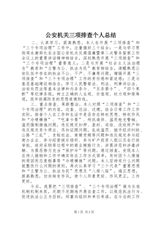 2024年公安机关三项排查个人总结