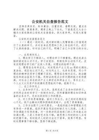 2024年公安机关自查报告范文