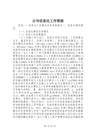 2024年公司信息化工作简报