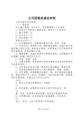 2024年公司团委务虚会材料